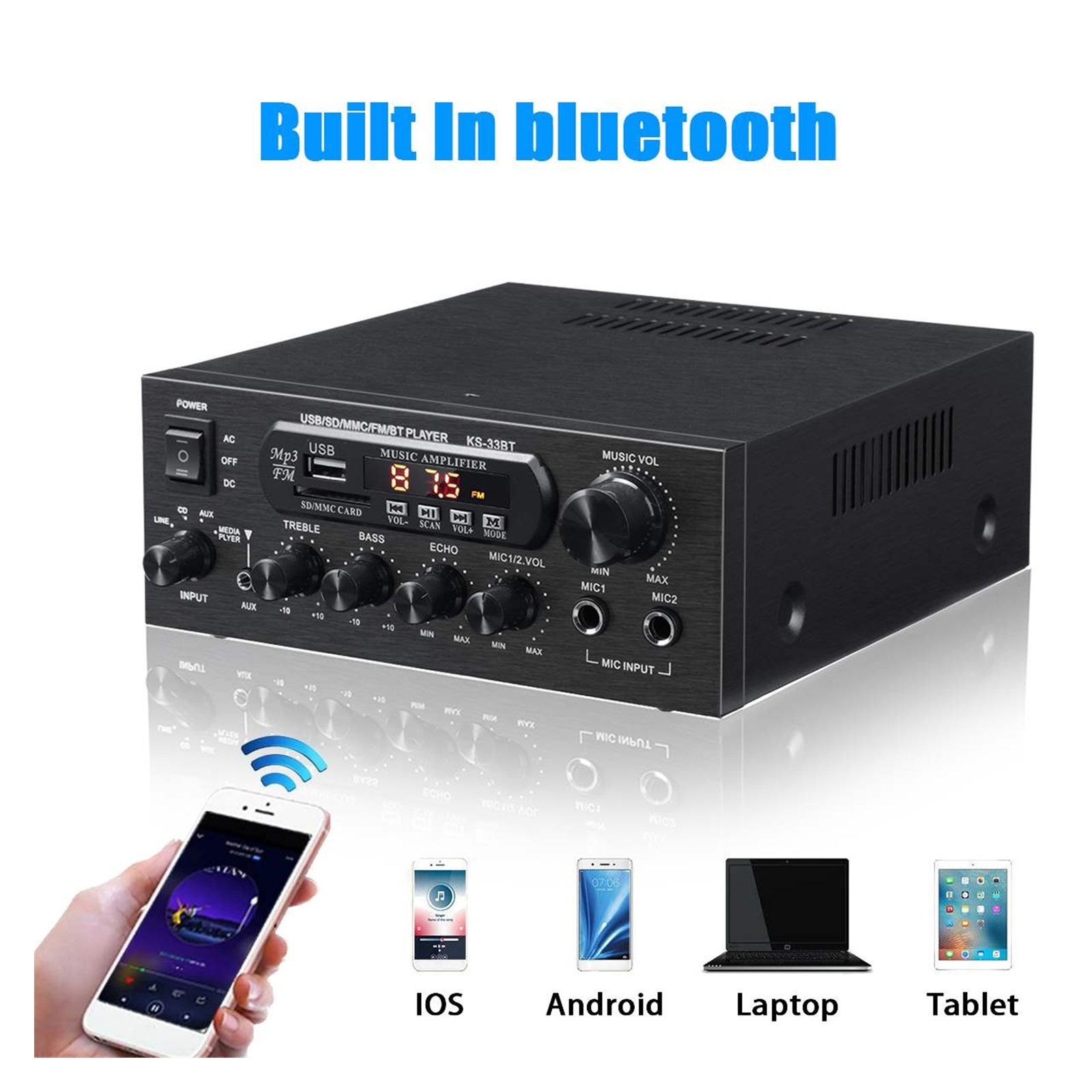 Hifi Digital Amplifier Stereo LED Digital Sound Amplifiers USB Memory Card Aux FM Radio 2x450W Amplificador ,Super Compatibility