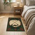 thumbnail image 3 of ODIKA 2'x3' Washable Throw Rug Fishing Fish Bass Hunting Border Stars Stripes Lure Motif Vintage Flowing for Hallway, Study Room, Non-Slip Low Profile, Flatwoven, 3 of 7
