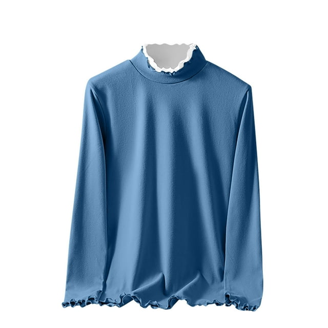 Hvobtty Chemise Décontractée à Manches Longues en Molleton pour Femmes, Chemise Thermique à Manches Longues et Col Rond en Molleton pour Femmes