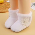 thumbnail image 5 of Ketyyh-chn99 Baby Boy Girl Winter Boots Fall Shoes Baby Booties Girl Boy shoes Fleece Cozy Lining Winter Warm Ankle Boots Rubber Sole Anti-Slip Prewalker Boots White,5.5, 5 of 5