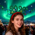 thumbnail image 5 of bestolf 2026 New Year Hairband Glitter-Coated Headband Sparkling Numbers Design Hair Hoop Festive Hair Accessory, 5 of 8