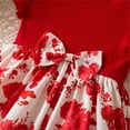 thumbnail image 6 of AUNVITO Toddler Floral Print Ruffle Dress Cap Sleeve Waist Tie Princess with Hair Band, 6 of 9