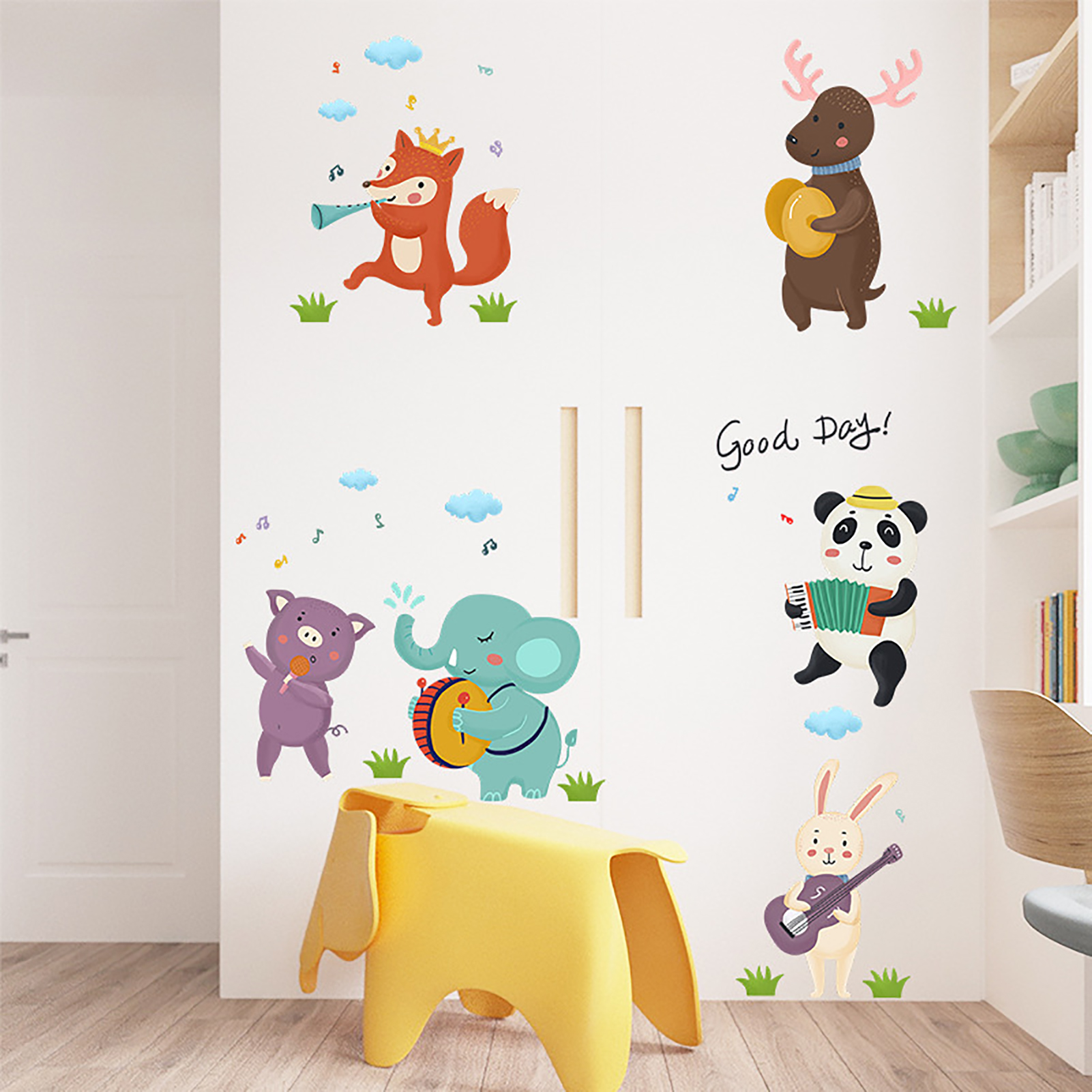 Xwq Animal Cartoon Style Wall Sticker Bedroom Kindergarten Mural Home Decoration Walmart Com