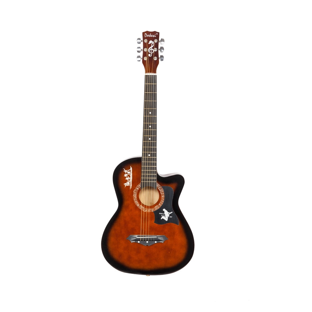 Private Jungle 38" Cutaway Guitar, Basswood Beginner Electric Guitar with Bag String Set,Coffee