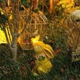 thumbnail image 4 of Estatuas solares de jardín: conejos con mariposas, carga solar, resina sintética pintada a mano, luces amarillas., 4 of 7