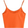 thumbnail image 2 of playera corta de punto acanalado sin mangas con cuello en V para mujer Naranja M Naranja M Xishao ropa, 2 of 2