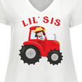 thumbnail image 4 of Inktastic Farmer Tractor Little Sis Women's Plus Size V-Neck T-Shirt, 4 of 5