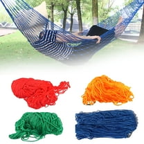 HIBIBUD Camping Hammocks, Durable Nylon Mesh Hammock, Portable Outdoor Hammock with Tie Rope and Storage Bag, Travel Garden Swing Bed, Rope Hammock for Garden Beach Yard