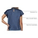 thumbnail image 4 of Blusa Mujer PRETTYGARDEN Manga Corta con Volantes Satinada Gris Azul M, 4 of 6