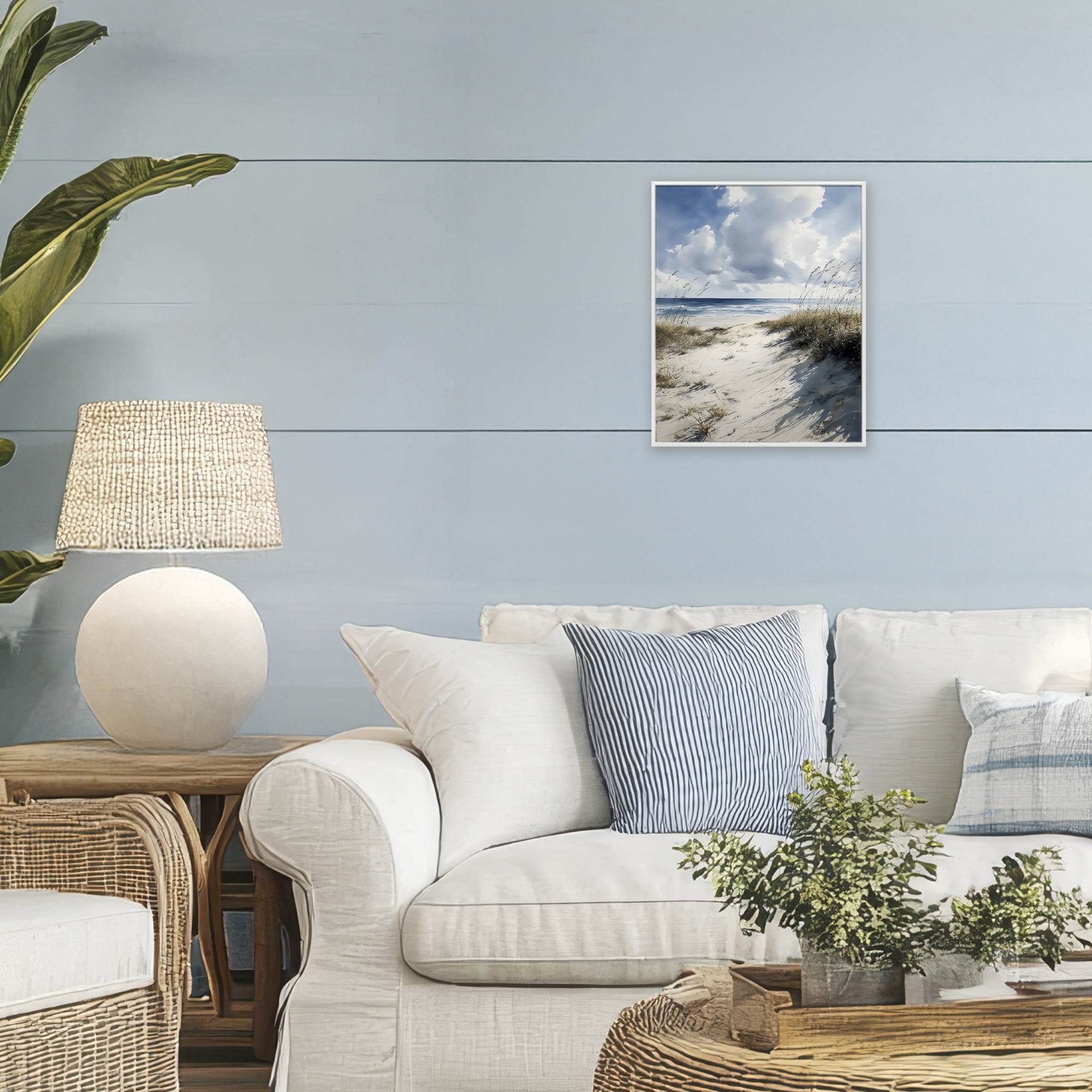 Stupell Industries Dune Beach at Midday White Framed Giclee Art, design by Franklyn Gregory