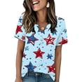 thumbnail image 2 of HEILAU Independence Day Shirts for Women American Flag Graphic Tees 4Th Of July V Neck 2025 Button Short Sleeve Summer Shirt Patriotic Tops, 2 of 8