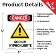 thumbnail image 2 of GHS Sodium Hypochlorite OSHA Danger Vinyl Decal Label 5 Inch x 3.5 Inch - 5 Pack, 2 of 6