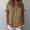 Khaki women v neck blouses a1, variant on Women V Neck Short Sleeve Blouses Button Down Tops Casual Loose T Shirts Holiday Summer Fashion Clothes, White 2XL