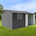 thumbnail image 4 of Metal garden sheds , outdoor storage sheds grey with window and two integrated punched vents,Gray  ,10ftx12ft, 4 of 6