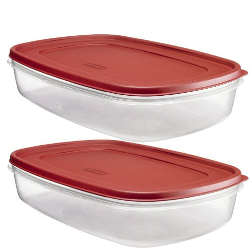 Rubbermaid Plastic Easy Find Lid Food Storage Container, 1.5 Gal, 1777163 set of 2