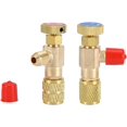thumbnail image 1 of HUGFEGWE Liquid Safety Valve Safe R410A Fitting R22 Air Conditioner Valve Adapter Filling Valve Copper Aluminum for Copper Refrigeration 14 Emitters Sprayer Accessories CJB91-51148, 1 of 9