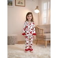 thumbnail image 6 of RUINIXCW Kids Toddler Baby Girl Christmas Silk Stain Pajamas Set Girls Fall Winter PJS Set Sleepwear Gingerbread Man Print Long Sleeve Button Down Shirt and Pants Set Loungewear Homewear 1-7 Years, 6 of 9