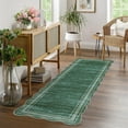 thumbnail image 2 of FairOnly Modern Machine Washable Plain 2'x6'Runner Rug with Ruffled Border Non Slip Soft Carpet for Living Room Kitchen Entrance,Green, 2 of 7