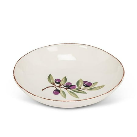 

9 in. Olive Print Coupe Bowl Ivory & Green