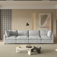 thumbnail image 3 of Magic Home 134" Modular Sectional Sofa, Modern Chenille L Shaped Cloud Couches Grey Couch for Living Room, Apartment, Office, 4-Seat, Grey, 3 of 12