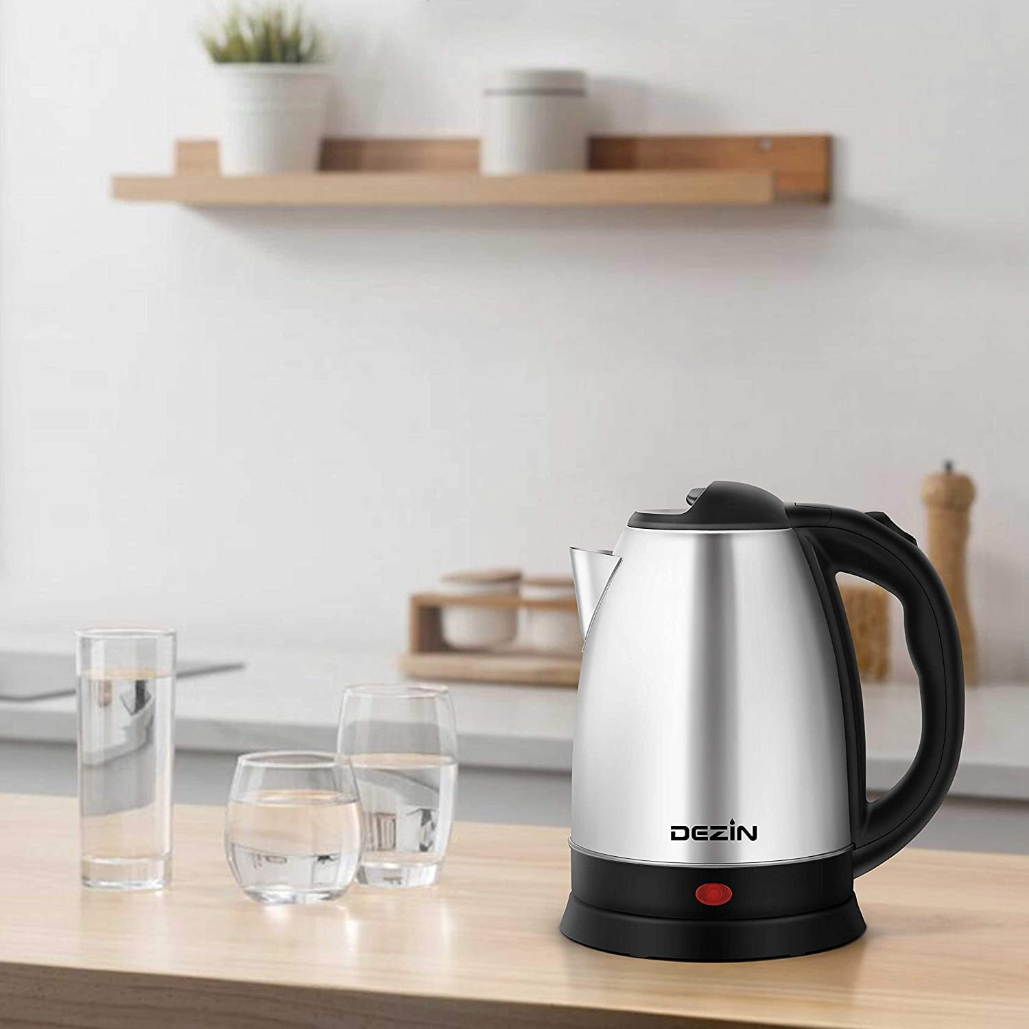 Dezin Electric Kettle Upgraded, 2L Stainless Steel Cordless Tea Kettle,  Fast Boil Water Warmer with Auto Shut Off and Boil Dry Protection Tech for  Coffee, Tea, Beverages 