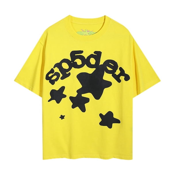 Sudadera con capucha rosa con la misma letra de espuma del cantante de hip-hop Sp5der Young Thug 5555556009 amarillo