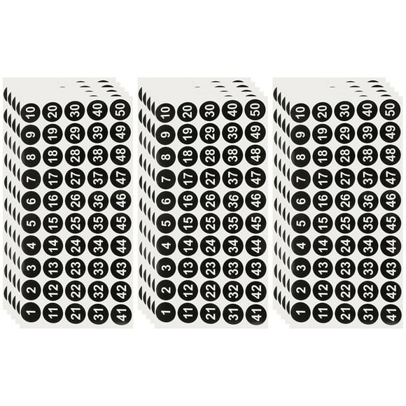 UPGRATOR 15 Sheets Oil-resistant Small Numbers Stickers for Classroom and DIY
