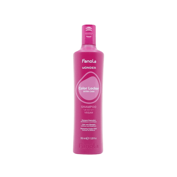 Fanola Wonder Color Locker Shampoo – Vegan Color-Safe Shampoo for Colored Hair – Enhances Shine & Prolongs Color – 350ml