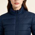 thumbnail image 5 of Smsaxvxz Women's Puffer Jacket Casual Quilted Packable Lightweight Zip Up Coats Long Sleeve Windproof Winter Warm Outerwear Navy S, 5 of 6
