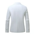 thumbnail image 5 of safuny Men's Blazer Notch Lapel Long Sleeve Buttoned Pocketed Stylish Formal Business Occasion Wear White XXXL, 5 of 9