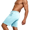 thumbnail image 4 of TEAJOPSUU Men's Casual Shorts Elastic Waist Drawstring Lightweight Breathable Beach Shorts with Pocket Light Blue, 4 of 7
