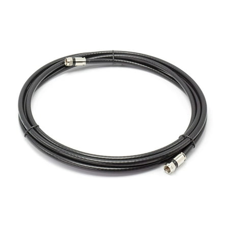 20' Feet Black : Solid Copper Center Conductor, Made in the USA : RG6 Coaxial Cable (Coax) with Compression Connectors, F81 / RF, Digital Coax for Audio/Video, CableTV, Antenna, Internet, &