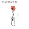 thumbnail image 2 of Uxcell Fishing Line Sinker Slides 44lbs Load Capacity 20 Pack Float Connector Rolling Swivel Red, 2 of 5