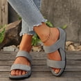 thumbnail image 2 of Rokment Orthopedic Platform Walking Slippers Sandals for Women 2026 Beach Summer Comfortable Fashion Casual Wide Width Arch Support Chunky Wedge Slip on Backless Slides Grey Size 9.5, 2 of 8