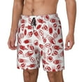 thumbnail image 2 of Uemuo Red Football Pattern Mens Swim Trunks Quick Dry Board Shorts with Mesh Lining, Stretch Beach Shorts Quick Dry No-Chafing Board Shorts-3X-Large, 2 of 9