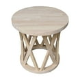 thumbnail image 4 of Round Ceylon Solid Wood End Table Unfinished, 4 of 8