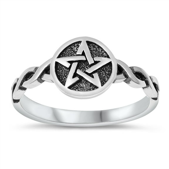 Oxidized Interlocking Celtic Knot Star Sterling Silver Ring 925 Jewelry Female Male Unisex Size 5