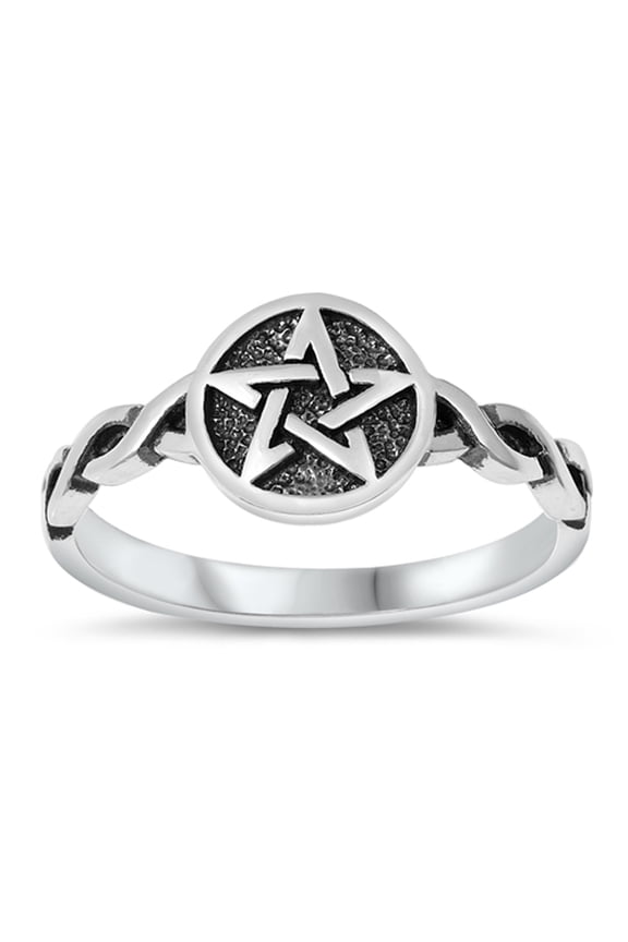 Oxidized Interlocking Celtic Knot Star Sterling Silver Ring 925 Jewelry Female Male Unisex Size 9