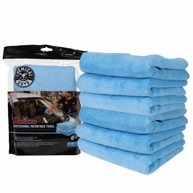 Toallas de microfibra Chemical Guys Workhorse 40 x 40 cm, paquete de 6