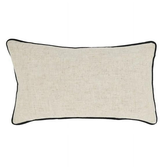 20 in. Toscana Daydream Throw Pillow Cover with Piping, Black