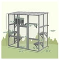 thumbnail image 3 of Catio Outdoor Cat Enclosure, Window Box Cat House with Bridge, Gray - Secure Wooden Catio for Indoor/Outdoor Use, 3 of 9