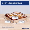 thumbnail image 3 of RICK : 8x8" Low Cake Pan - 25 Pack -Disposable Aluminum Foil, Multi-Purpose Baking-Cooking, Durable, Grill-Oven-Freezer-Dishwasher Safe, Recyclable, 3 of 8