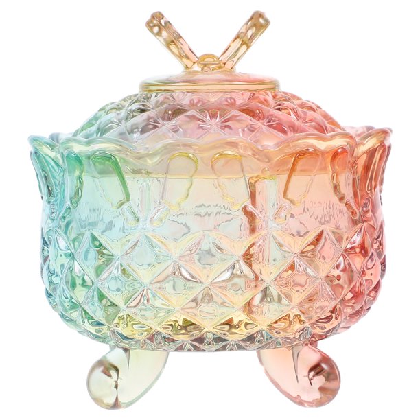 Tarro de vidrio para dulces con tapa, soporte para encimera de cocina, caja de vidrio para almacenar frutos secos, recipiente de vidrio transparente para cocina