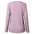 thumbnail image 4 of Womens Henley Shirts Long Sleeve V Neck Button Down Casual Plain T Shirt Tops Loose Fit Blouse Tee, 4 of 4