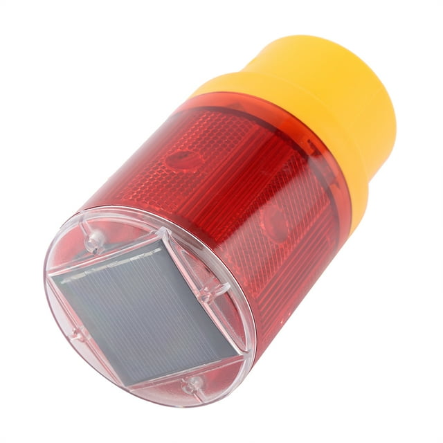 Solar Powered LED Warning Signal Light, Plastic Shell Strobe Lamp for Fog, Snowy, Wind Season