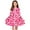 Hot Pink, variant on OGLCCG Girls Long Sleeve Dress Casual Crewneck A Line Ruffle Twirly Skater Dresses Cute Hearts Printed Summer Princess Dress 4-14 Years