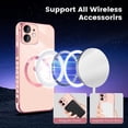 thumbnail image 3 of for iPhone 12 Case Magnetic Version Compatible with MagSafe with Full Camera Lens Protection Reinforced Corners Cute Love Heart Soft TPU Electroplate Edge Bumper Cute Cover for Women, Pink, 3 of 14