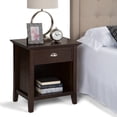 thumbnail image 2 of WyndenHall  Normandy SOLID WOOD 24 inch Wide Bedside Nightstand Table Rustic Natural Aged Brown Stained, Wood Finish, 2 of 5
