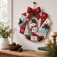 thumbnail image 4 of DIY Patchwork Wreath Kit, Snowman Christmas Quilted Wall Decor Craft, 9.84 in Creative Seasonal Door Hanging Project for Adults, 4 of 4