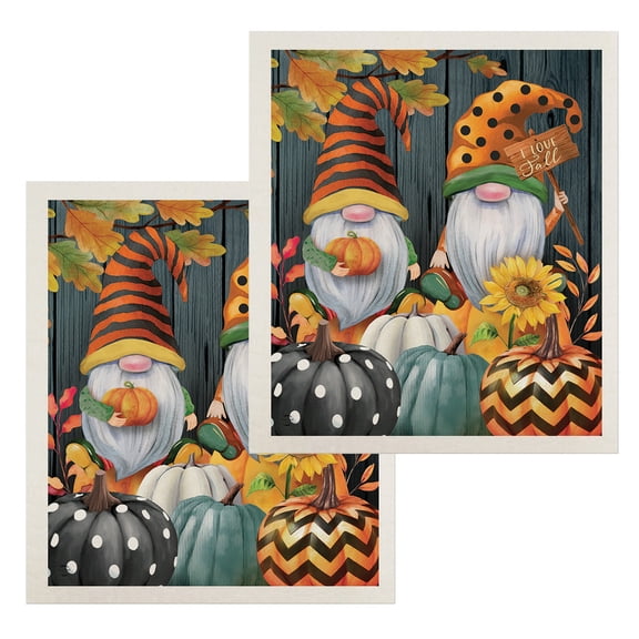 Briarwood Lane Fall Gnomes Swedish Dishcloth (2-pack)